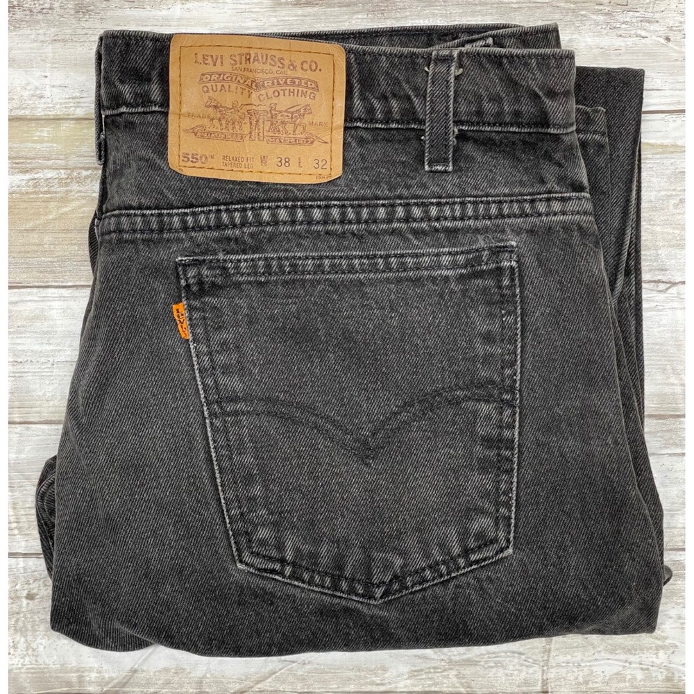 Vintage Levi Strauss 550 Mens Jeans Relaxed Fit‎ Black, 38x32(actual 37x30.5)